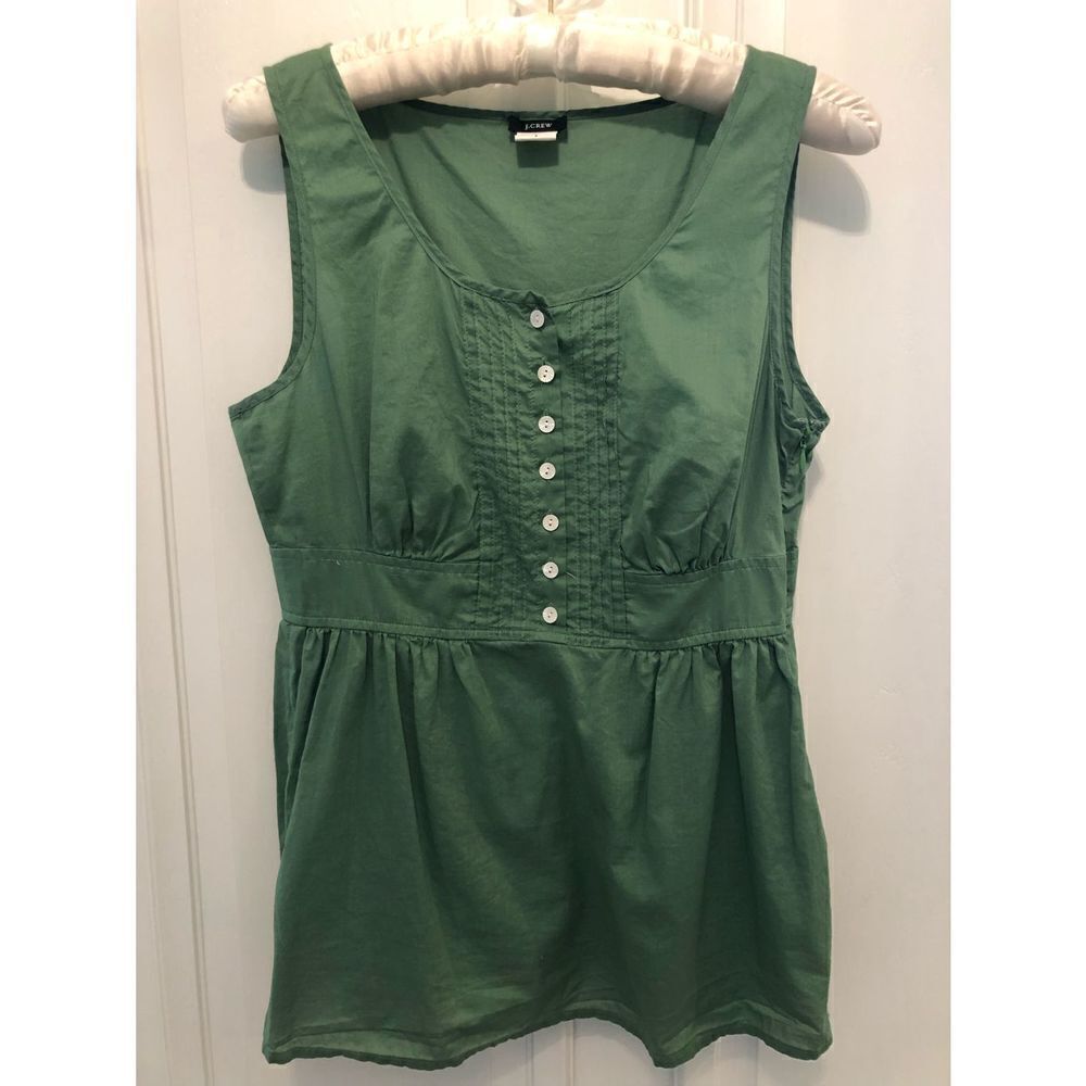 J Crew Green Sleeveless Blouse, Women’s 4